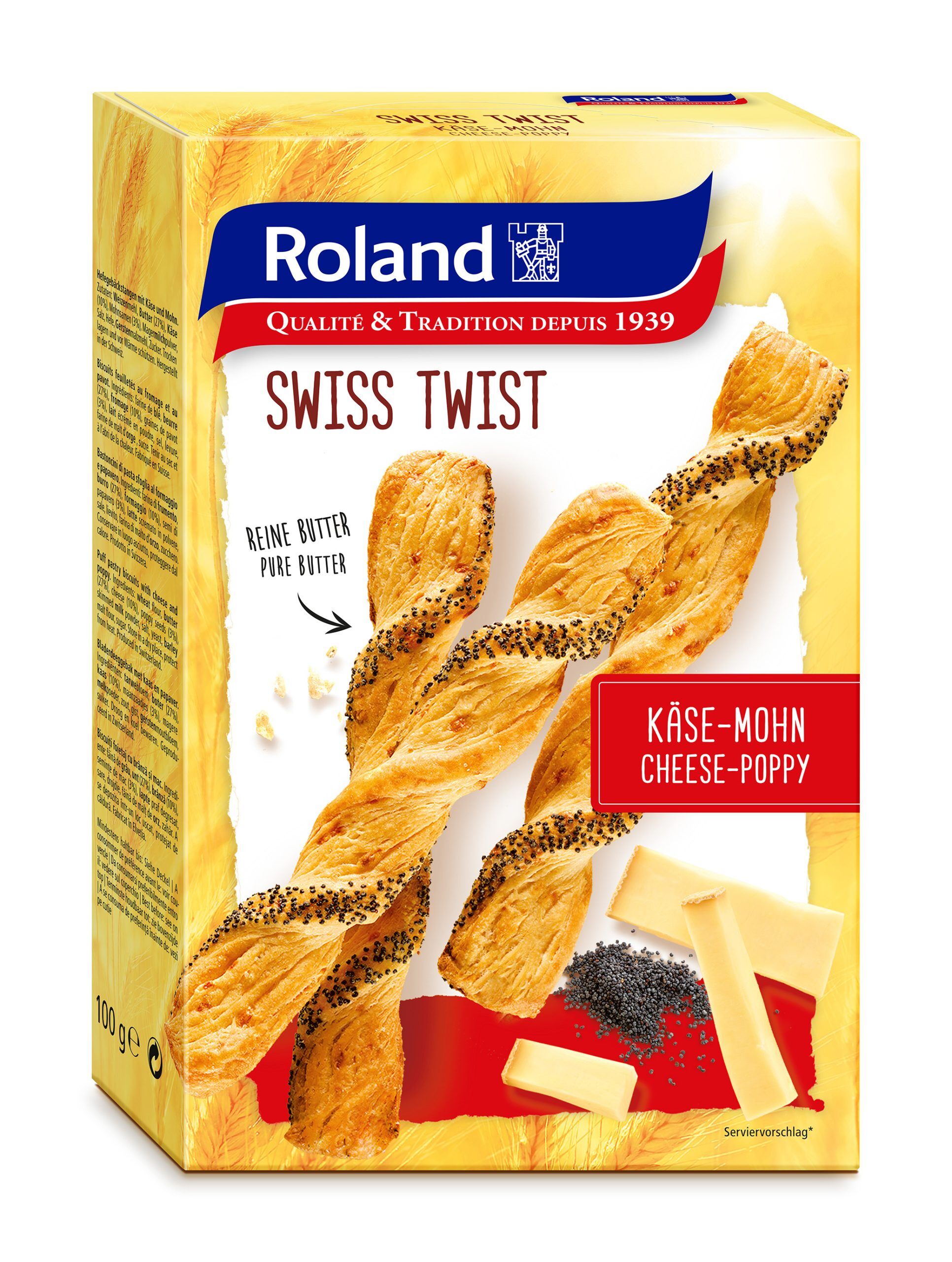 ROLAND Swiss Twist - Φλογέρες με Τυρί και Παπαρουνόσπορο 100g